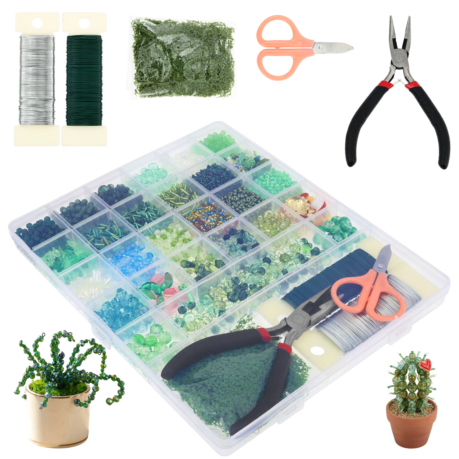 String Of Pearls Plant - Glass Green Beaded Plant Kit Beads