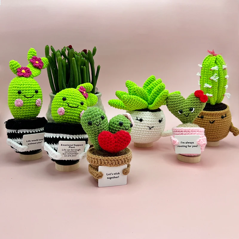 Cactus Mix Pot - Mini Cute Crochet Flowers Finished Handmade