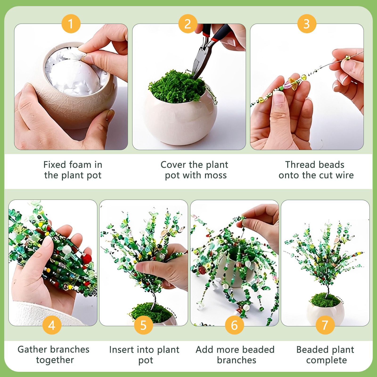 Glass Green Beaded Plant Kit B - String Of Pearls Plant incelemesi ve fiyatı