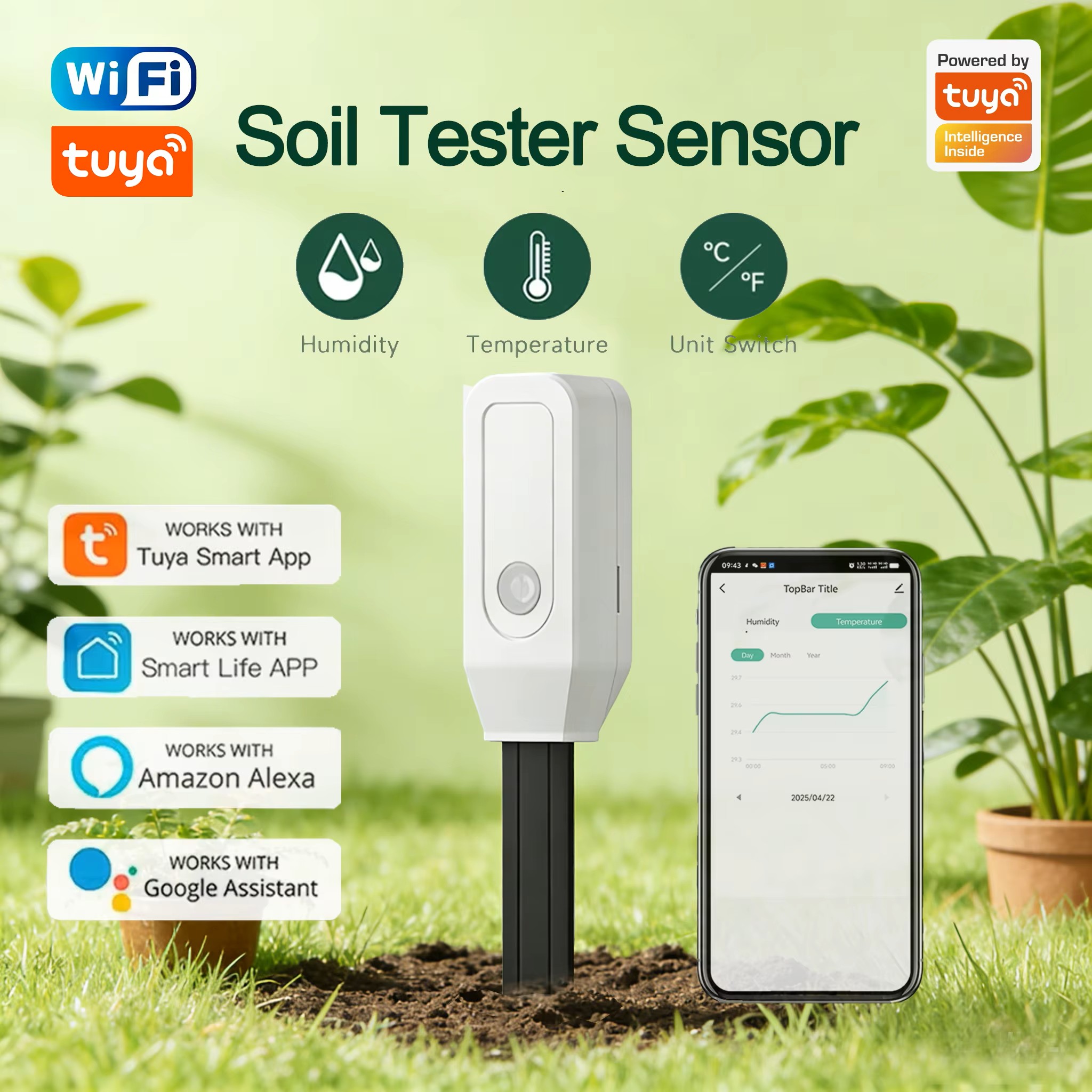 Tuya WiFi Soil Moisture Meter  - Plant Parent App incelemesi ve fiyatı