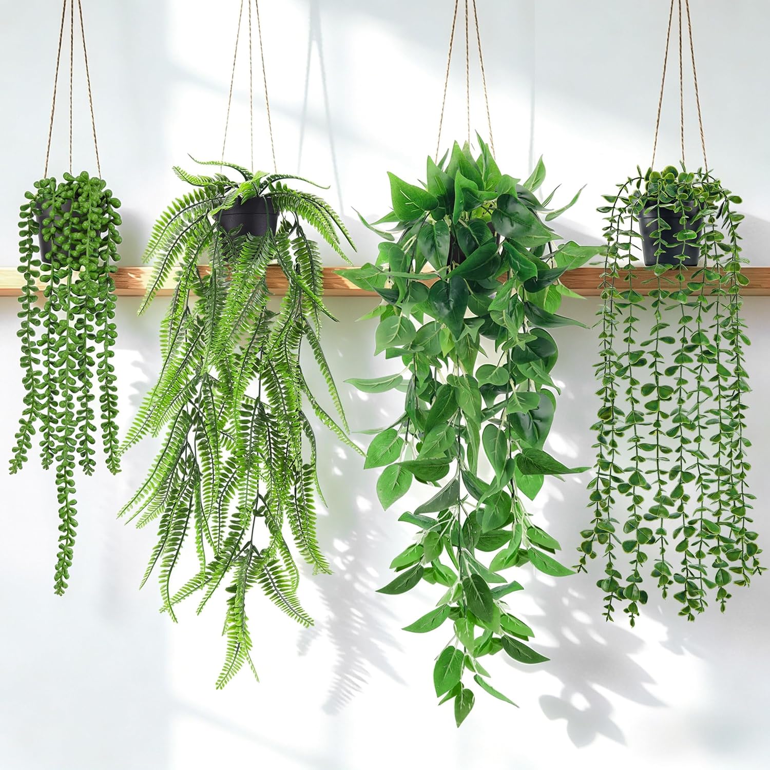 Der Rose 4Pcs Fake Plants Hang - String Of Pearls Plant incelemesi ve fiyatı