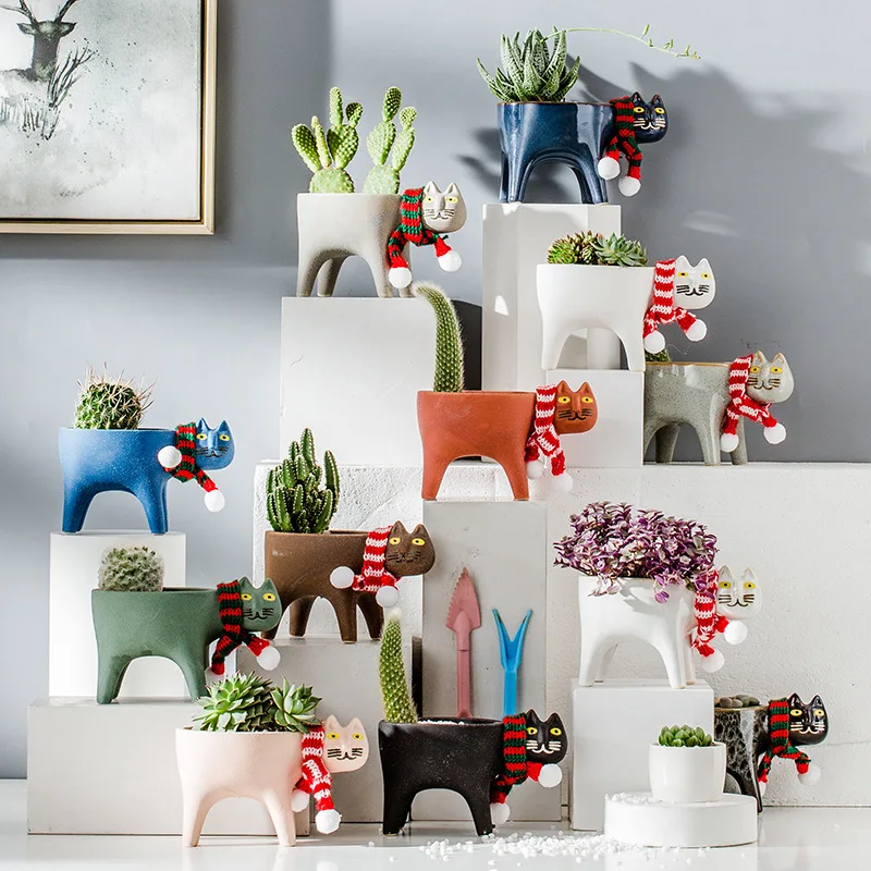 Cat Flower Pot Creative Cute C - Cactus Mix Pot incelemesi ve fiyatı